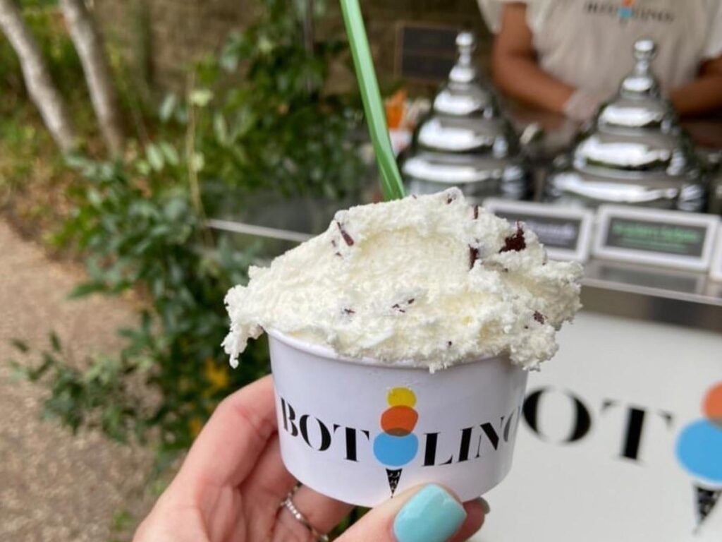 Cup of artisan gelato from Botolino Gelateria in Dallas.