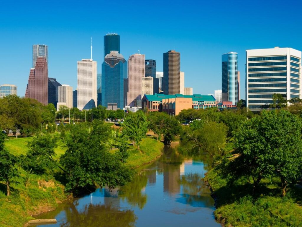 Houston skyline from Buffalo Bayou Park