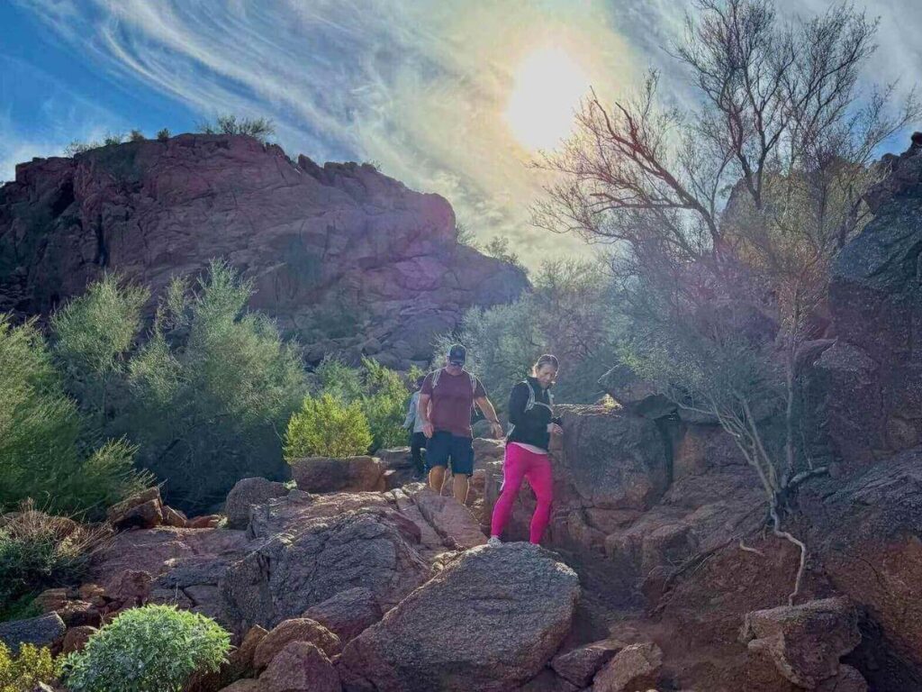 View from the top of Camelback Mountain overlooking Phoenix after a steep hike