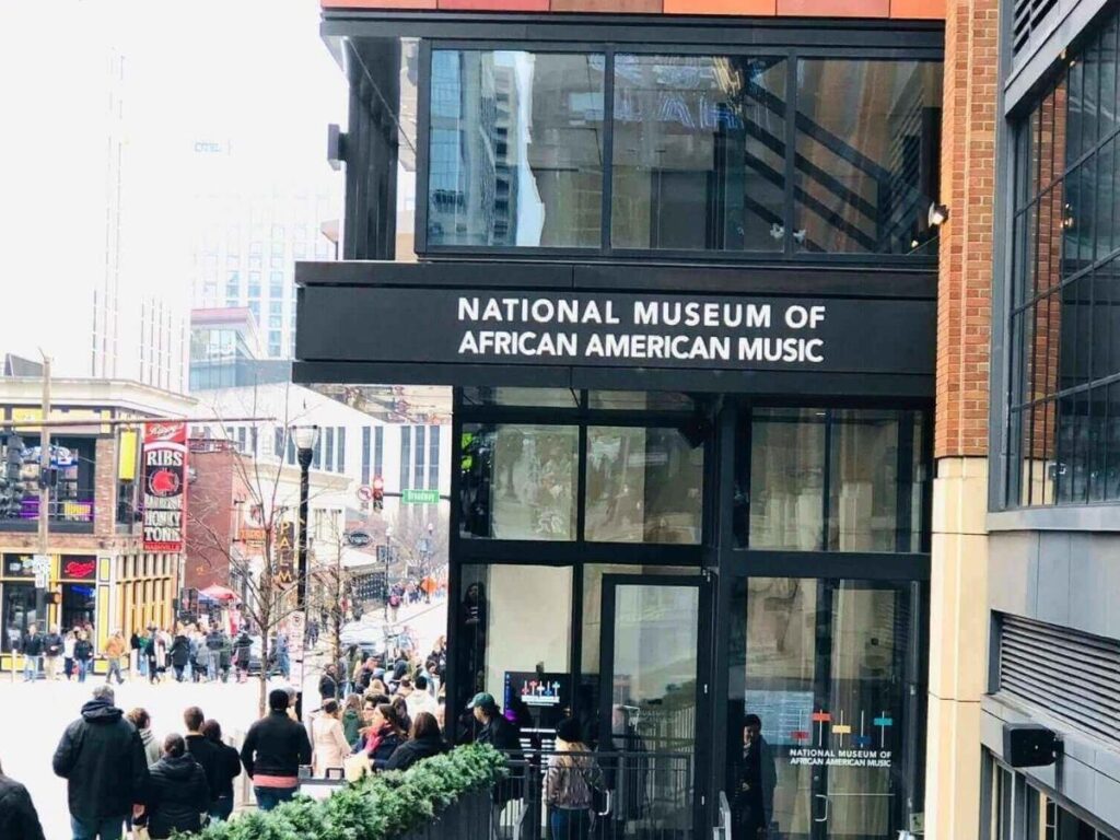 Country Music Hall of Fame and Museum in downtown Nashville on a clear morning