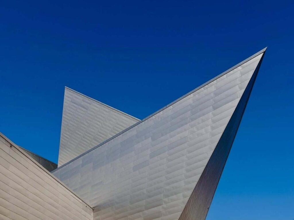 Angular architecture of the Denver Art Museum in the Golden Triangle