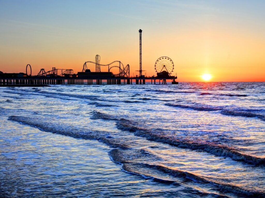 Galveston Pleasure Pier on Sunset