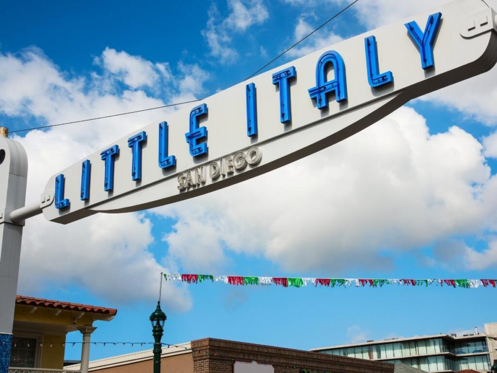 Little Italy San Diego Sign Board.
