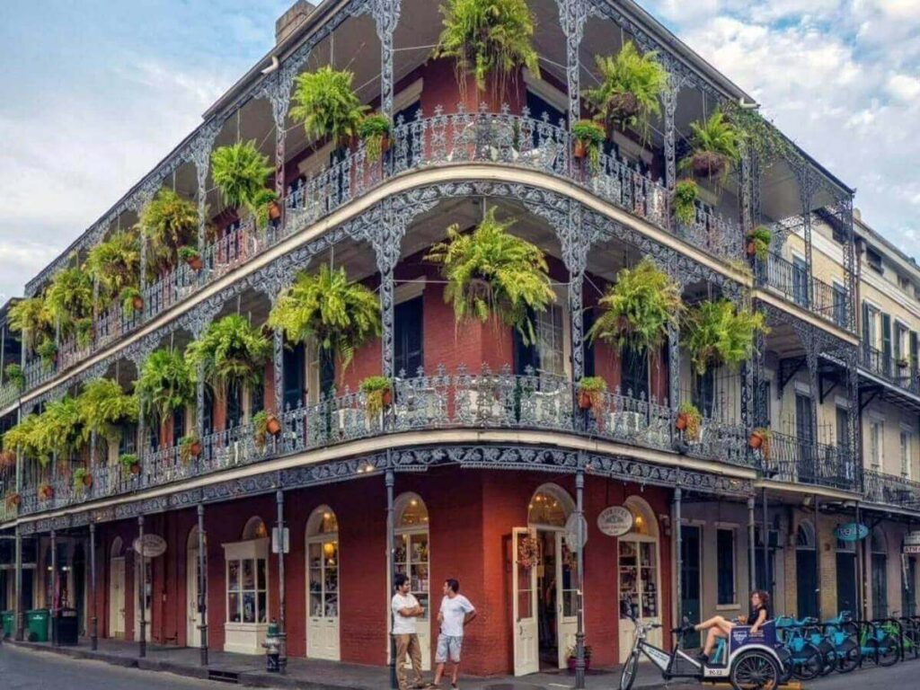 Quiet morning walk through the French Quarter with historic buildings and empty streets