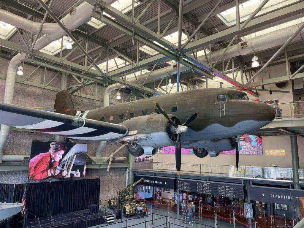 An immersive exhibit inside the National WWII Museum in New Orleans