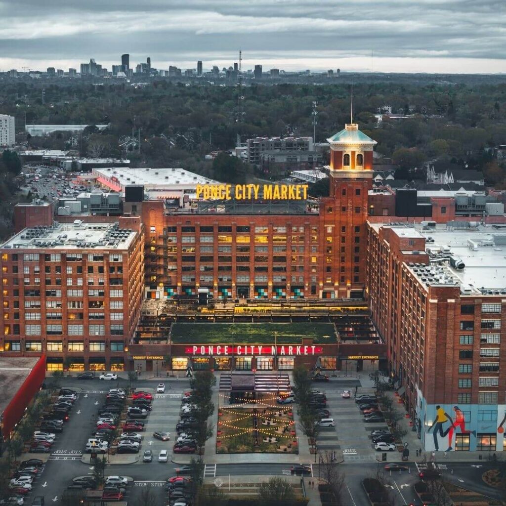Skyline views at Ponce City Market in Atlanta