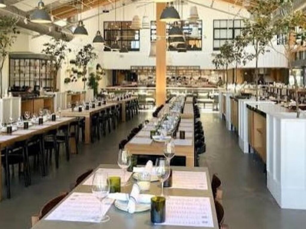 Restaurant and hotel scene in The Gulch with a modern Nashville atmosphere