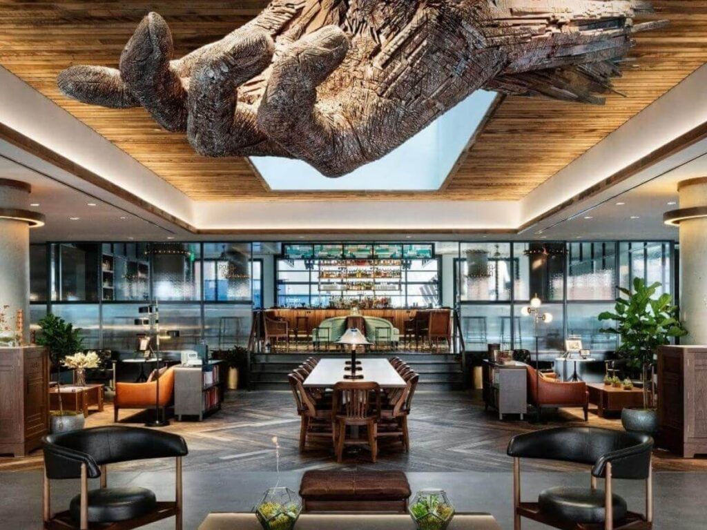 Stylish guest room at The Maven hotel in LoDo Denver