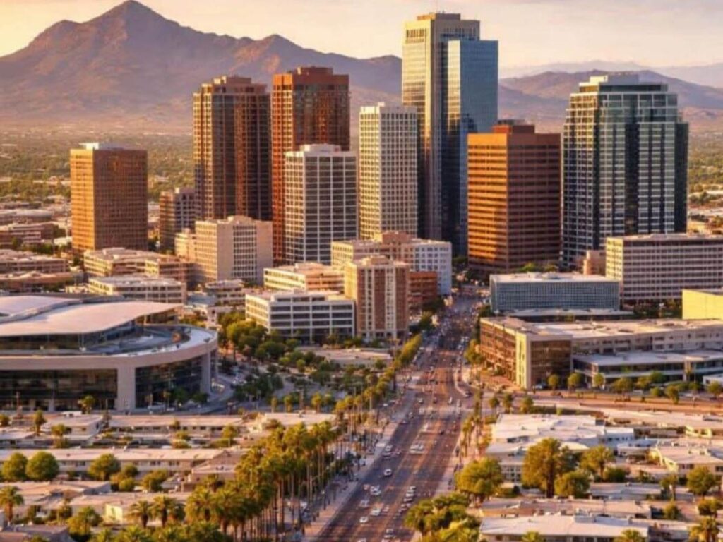 Wide open desert landscape near Phoenix seen from a scenic drive