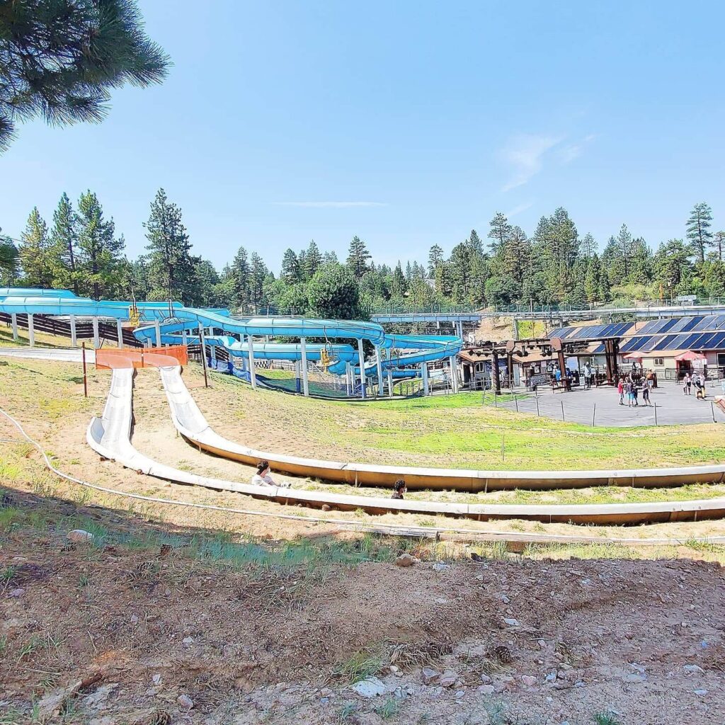 Alpine Slide at Magic Mountain on a sunny day