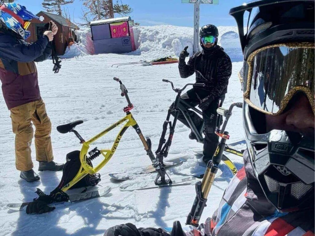 Morning bike ride along a lakeside path in Lake Tahoe
