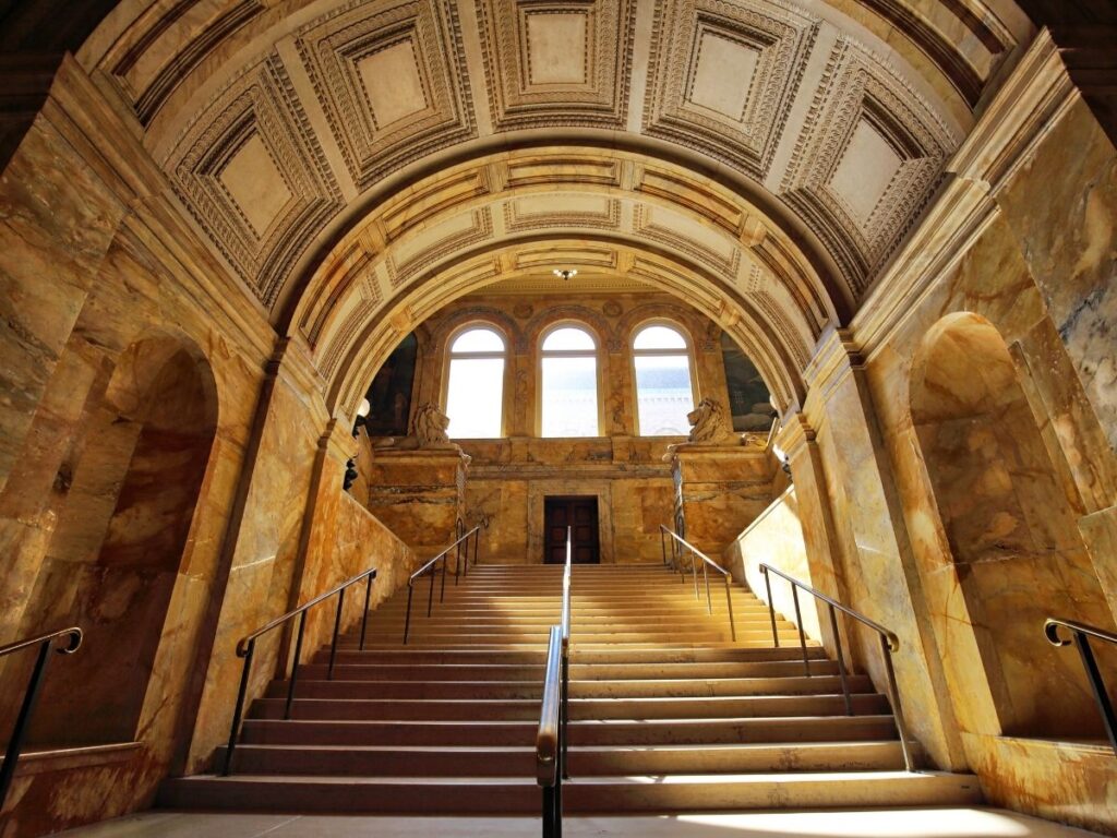 Boston Public Library with arched ceiling