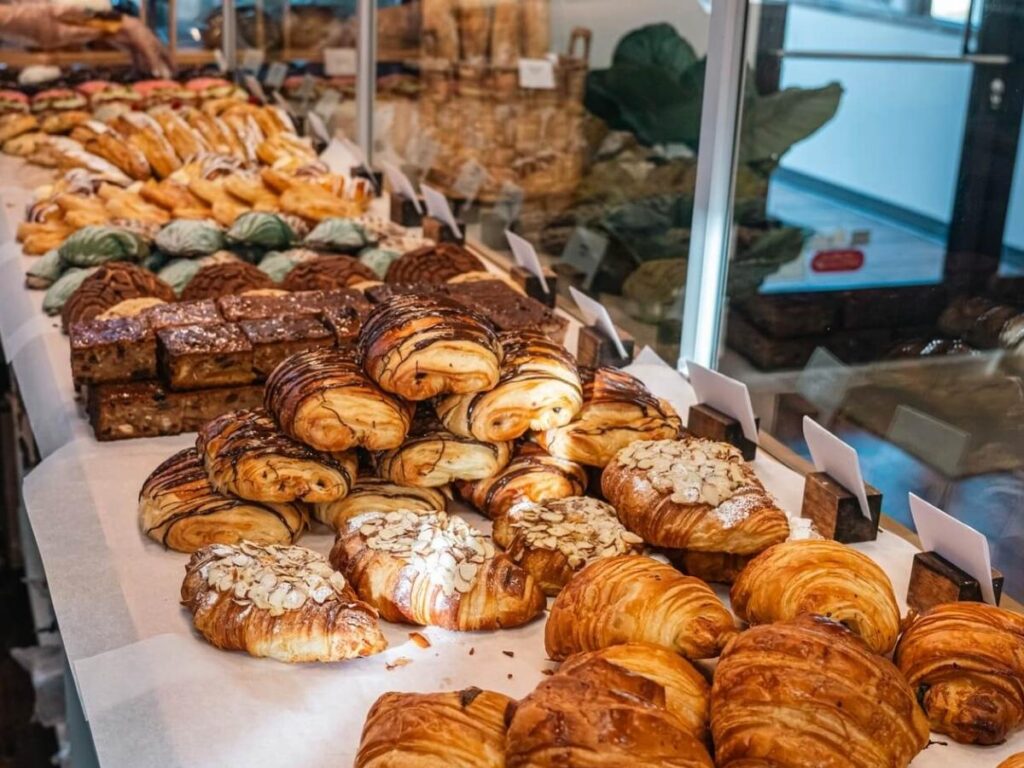 Fresh pastries and coffee at a local bakery in Breckenridge.