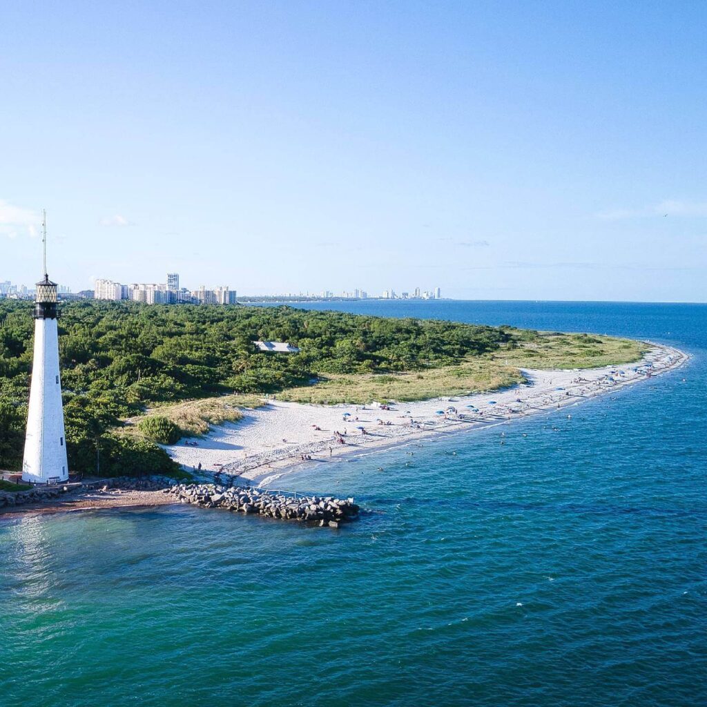 Cape Florida Lighthouse at Bill Baggs State Park in Key Biscayne, Miami.