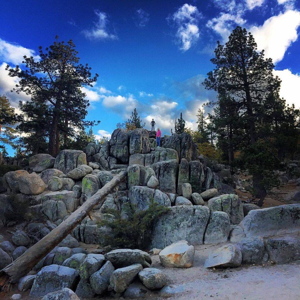 Hiker standing at the summit of Castle Rock Trail