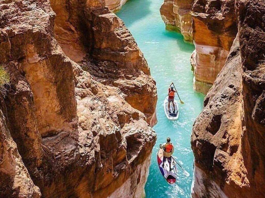 Kayaking on a calm section of the Colorado River near Moab
