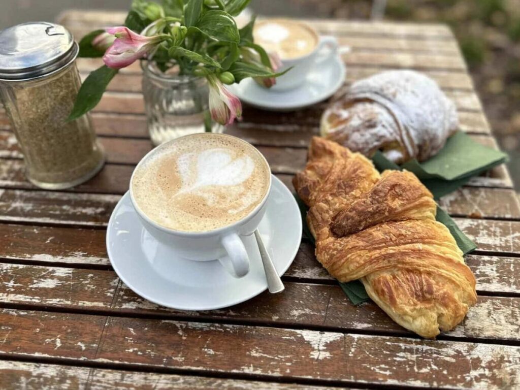 Coffee and breakfast table in Gatlinburg during a quiet morning