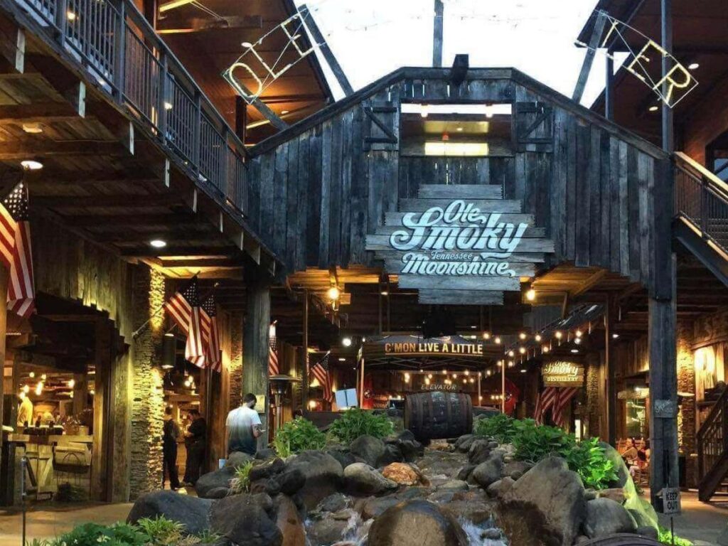 Moonshine tasting at a local Gatlinburg distillery