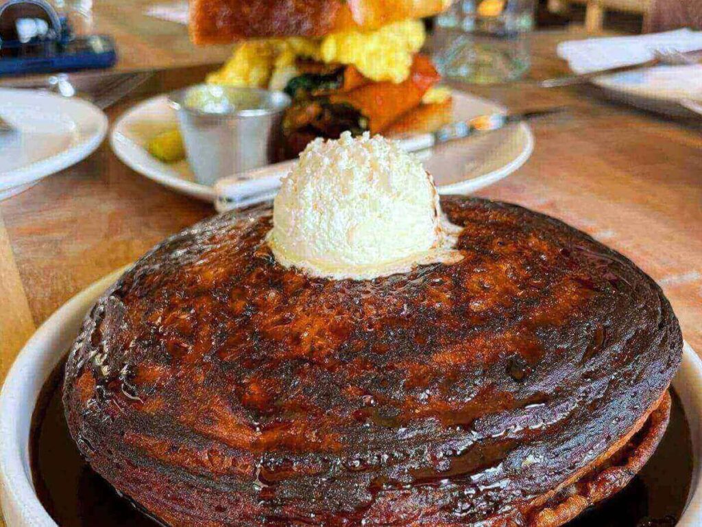 Classic pancake breakfast at a Gatlinburg pancake house