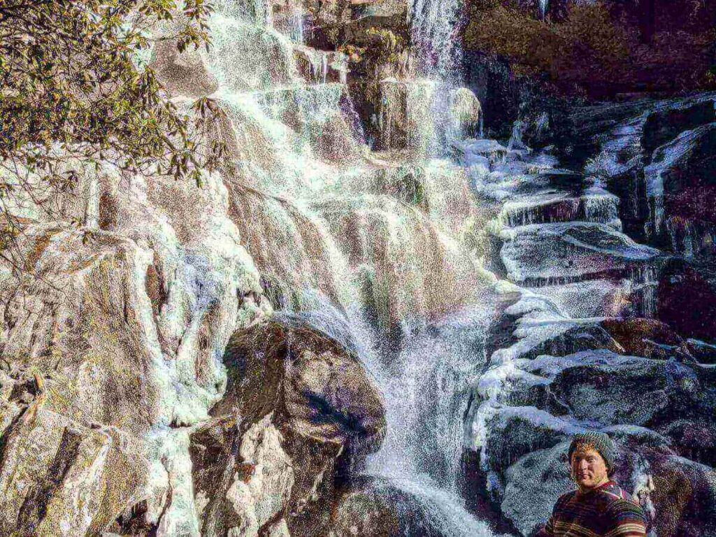 Flat riverside Gatlinburg Trail following the water through the forest.