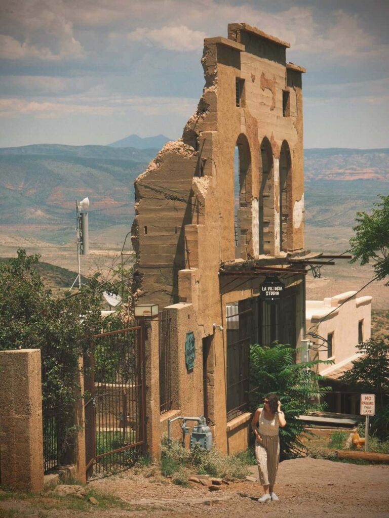 Historic mining town of Jerome overlooking Verde Valley in Arizona