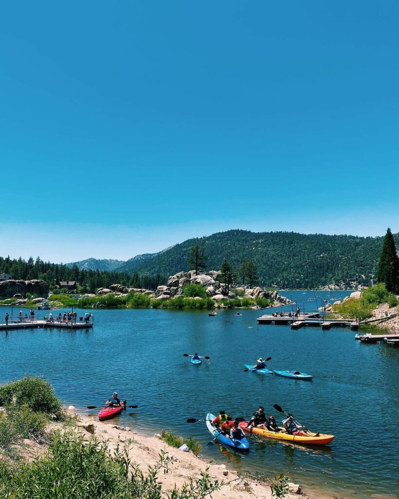 people paddleboarding on Big Bear Lake