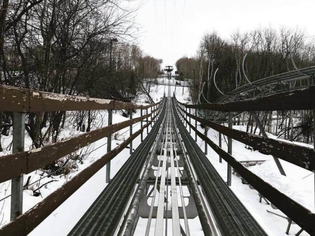 Alpine coaster ride in Park City during summer