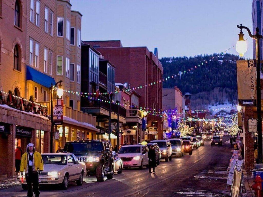 Hotels and buildings along Park City Main Street