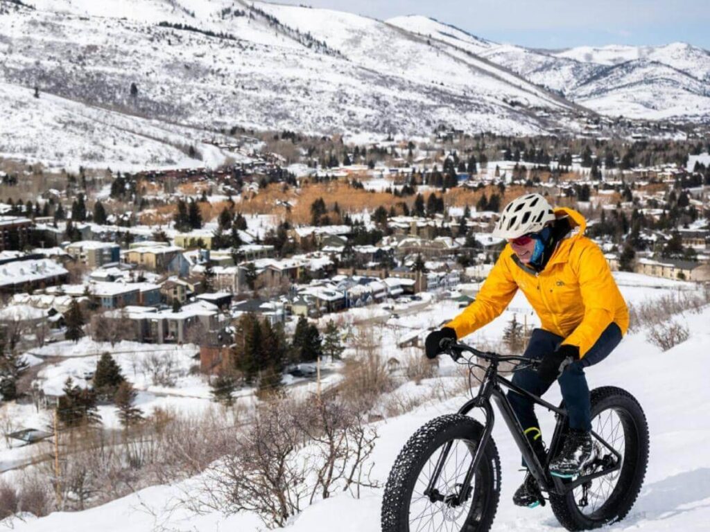 Mountain biker riding a trail in Park City