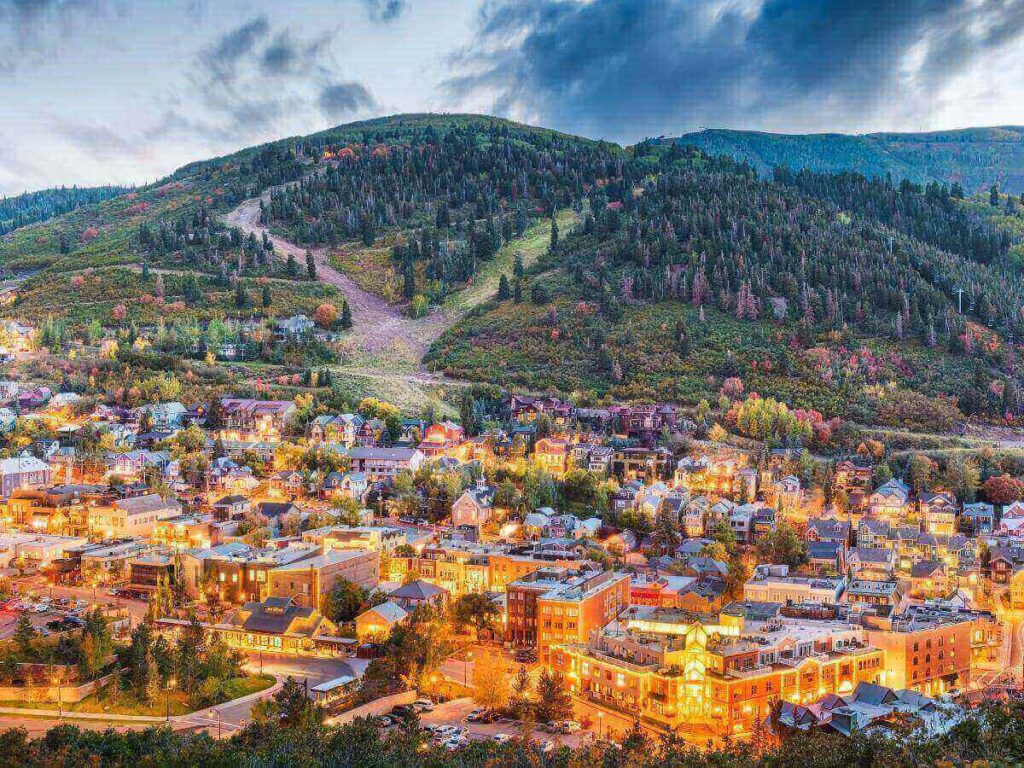 Quiet residential neighborhood in Park City during summer