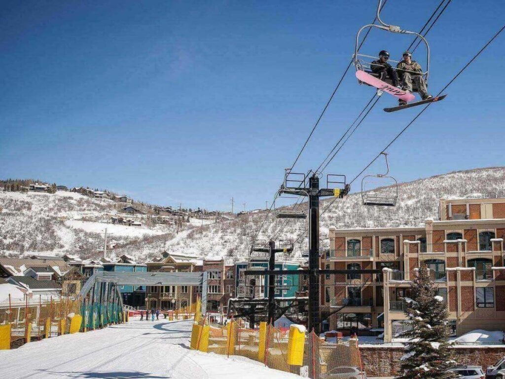 Scenic chairlift ride in Park City during summer
