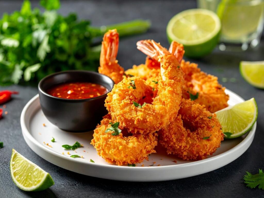 Crispy fried shrimp and fish basket served at Shrimp ‘N Stuff, a casual local favorite in Galveston.
