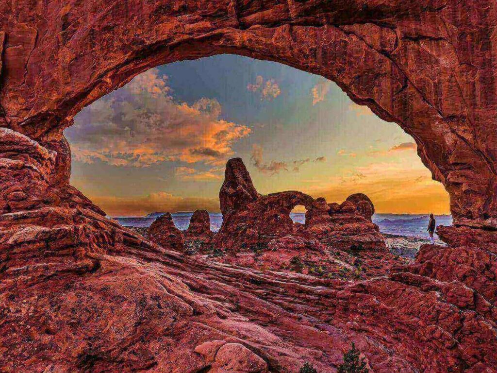Rock arches in the Windows Section of Arches National Park