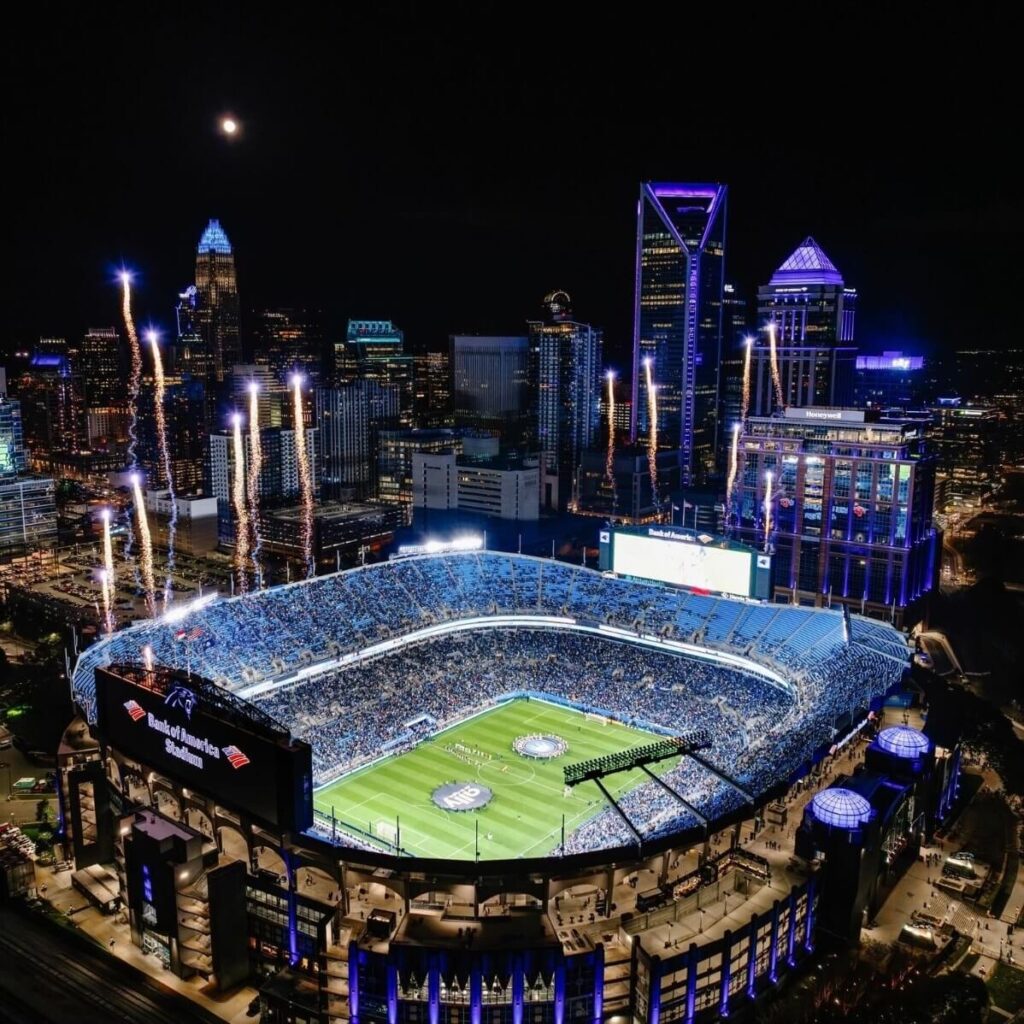 Carolina Panthers game at Bank of America Stadium in Uptown Charlotte North Carolina