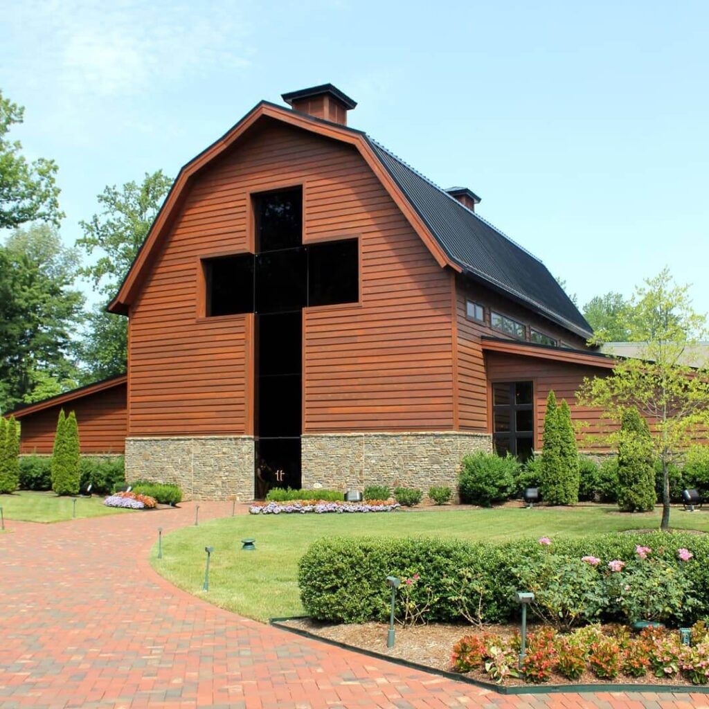 Billy Graham Library museum building and gardens in Charlotte North Carolina