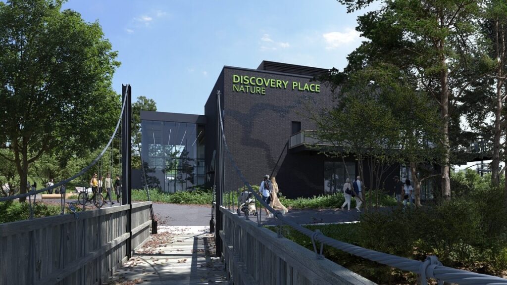 Interactive exhibits inside Discovery Place Science museum in Charlotte North Carolina