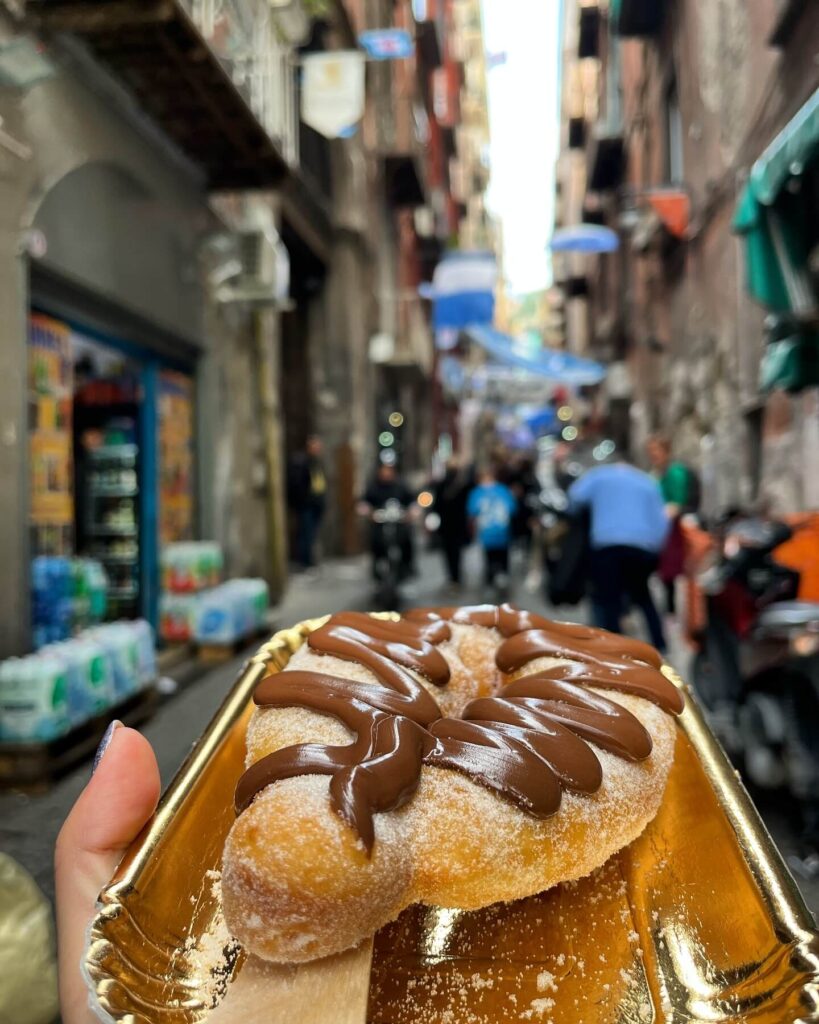 graffa with chocolate topping