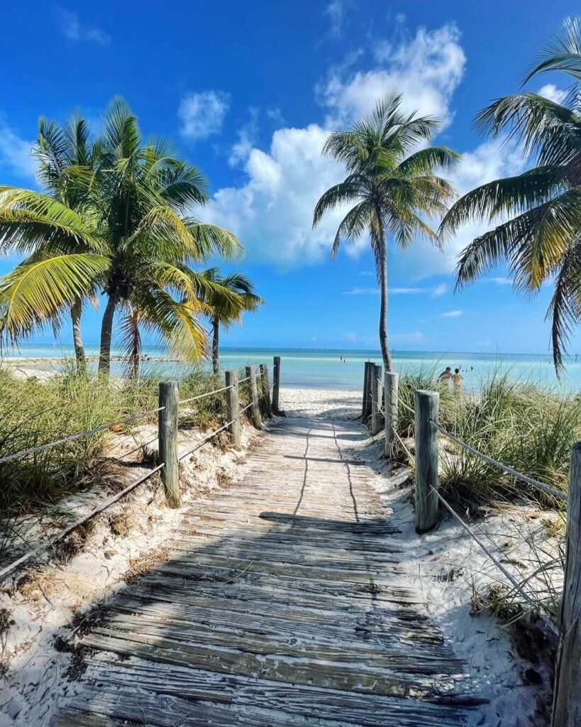 Calm waterfront view in Key West with boats and ocean
