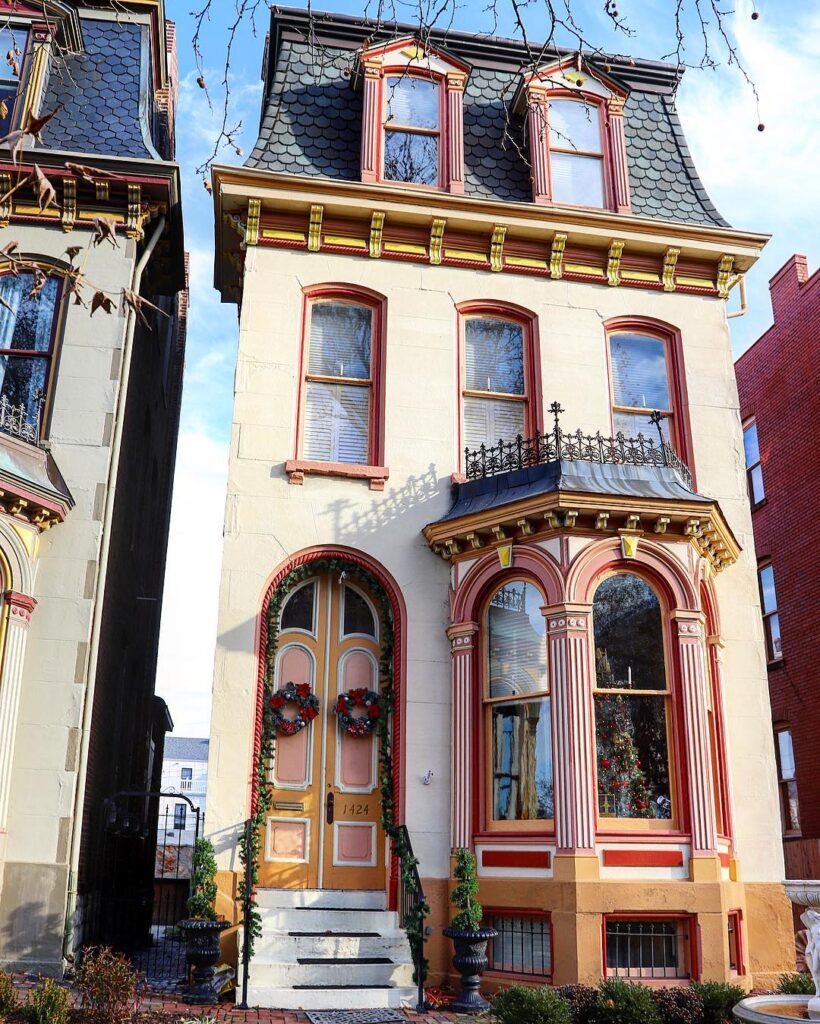 colorful Victorian houses in Lafayette Square neighborhood, St. Louis