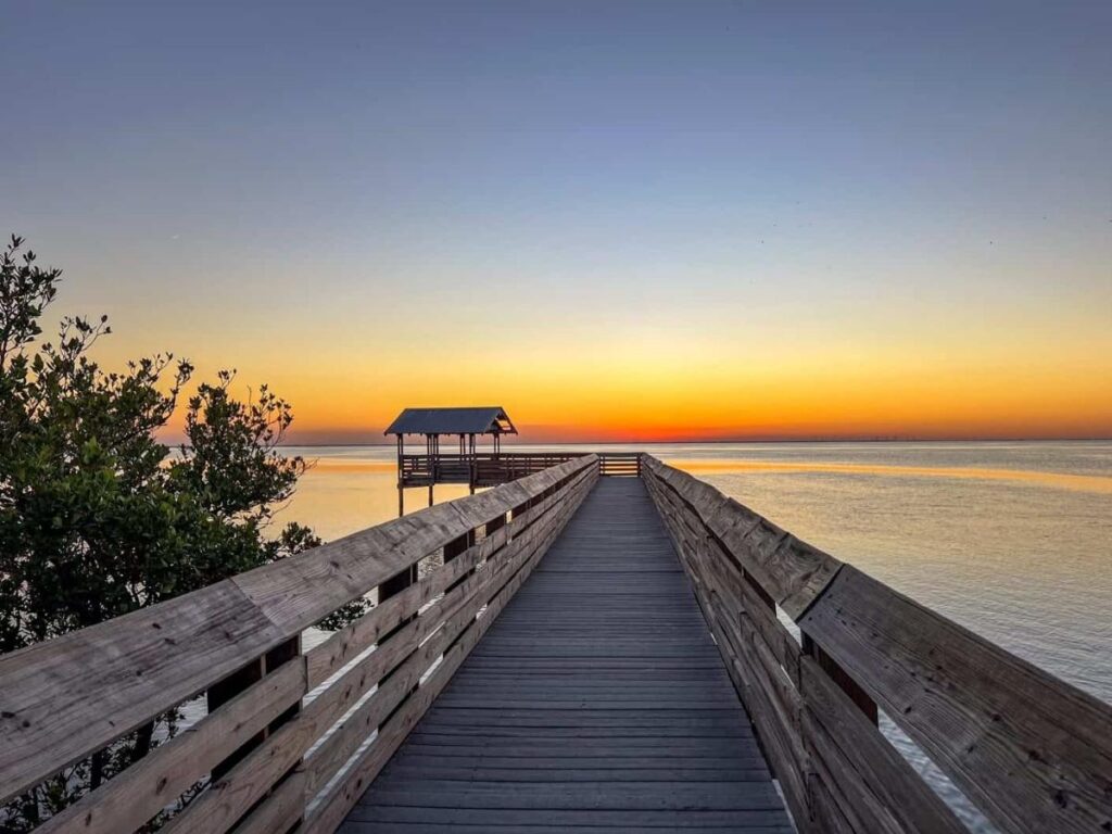Boardwalk through wetlands at Laguna Madre Nature Trail in South Padre Island