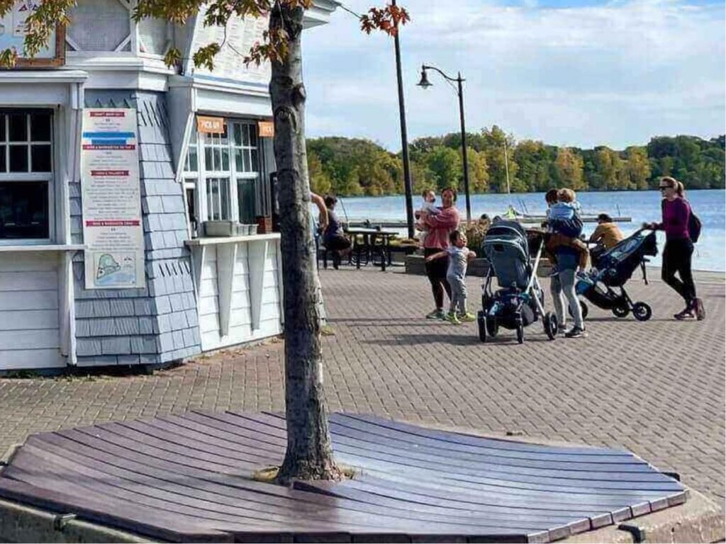 Evening walk along Lake Harriet with calm water and soft light