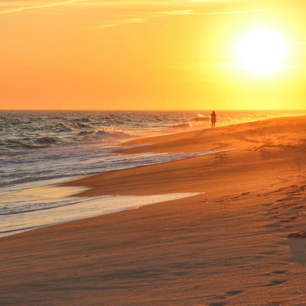 Golden sunset over Madaket Beach in Nantucket