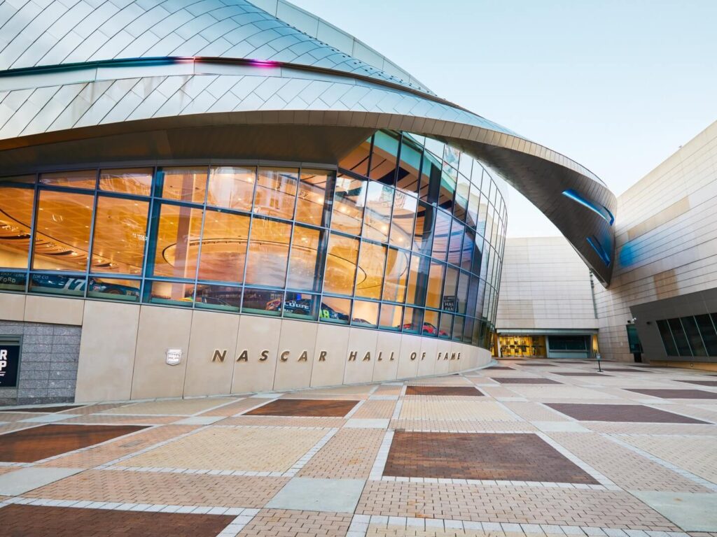 NASCAR Hall of Fame museum building in Uptown Charlotte North Carolina