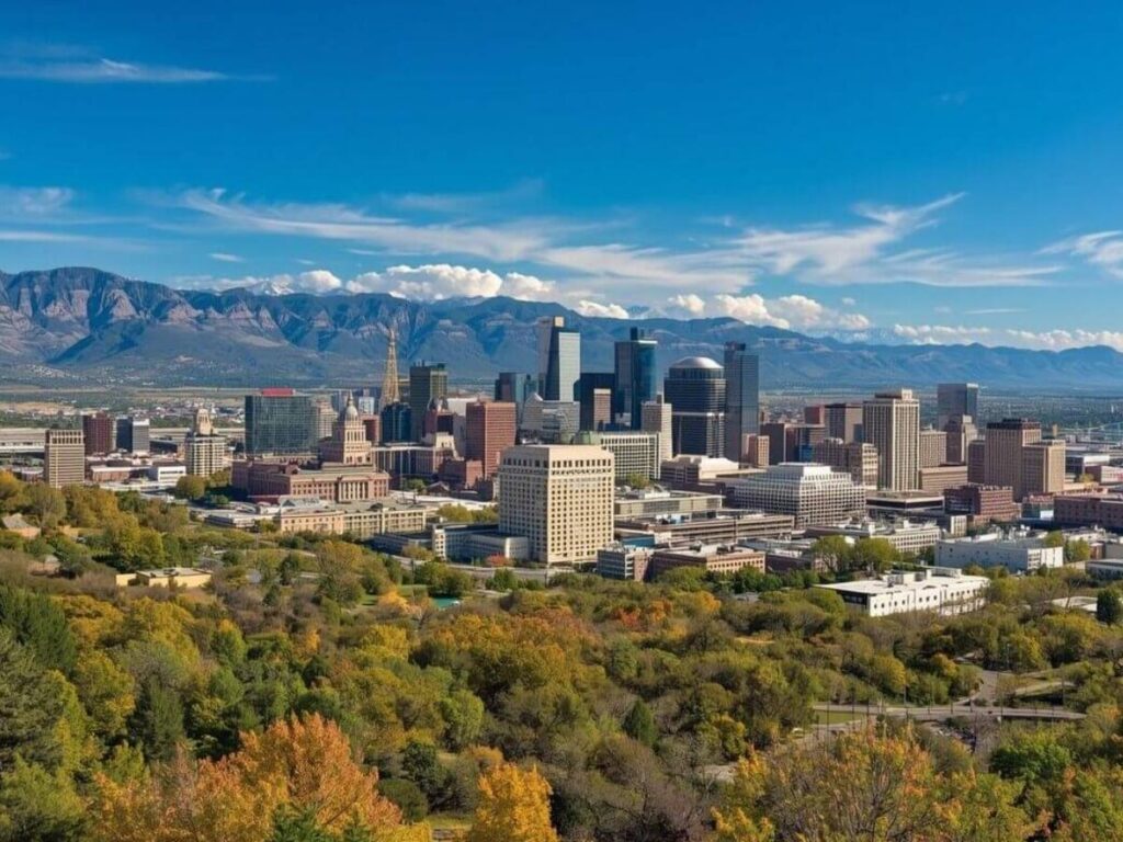 Salt Lake City with mountains in the distance, ideal for nearby day trips