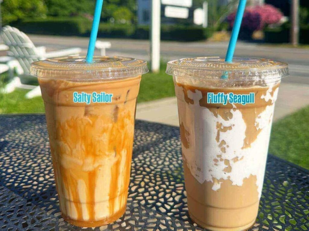 Morning coffee in downtown Salt Lake City with city streets in the background
