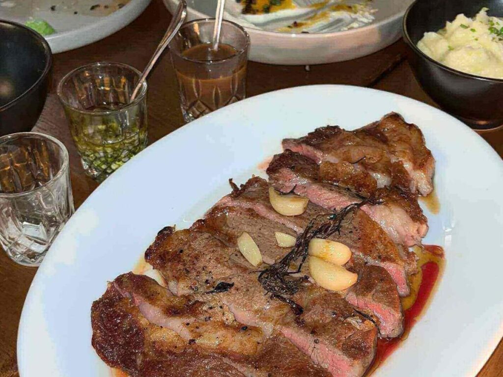 Fresh seafood meal at a local restaurant in the San Juan Islands