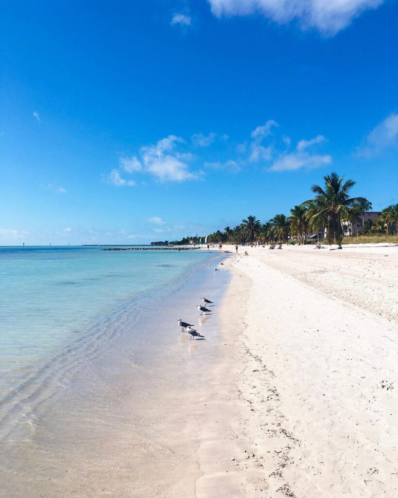 Smathers Beach in Key West with calm water and light crowds