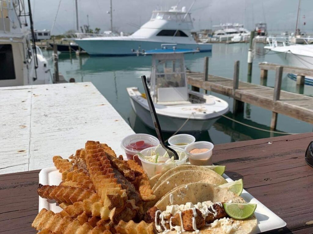 Casual beachfront restaurant in South Padre Island near the water