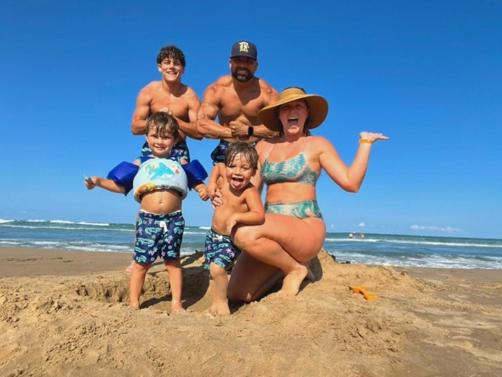 Family enjoying beach time together in South Padre Island