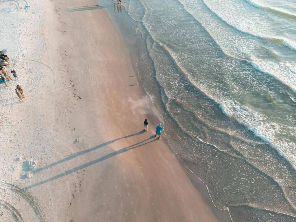 Simple coastal view in South Padre Island showing water, sky, and open space